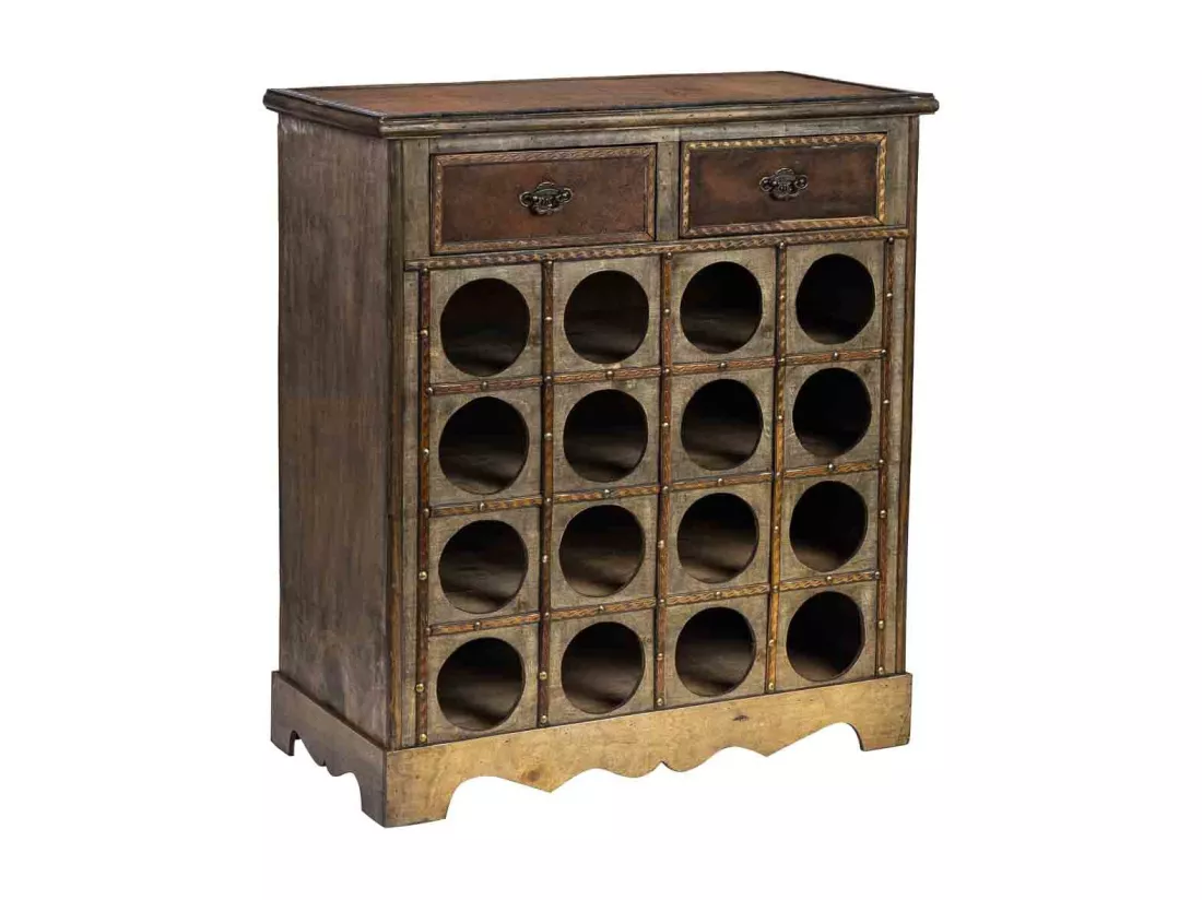 Coffre à bouteilles en bois marron 63x31x69,5h cm