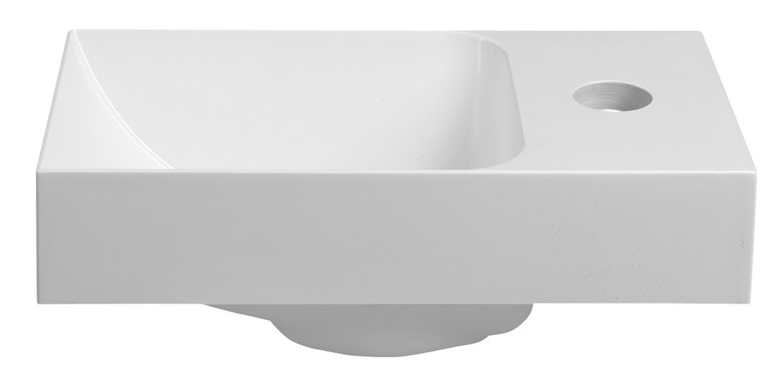 SCHADEMODEL: Sapho Piccolino fontein marmer kraangat rechts 31x17cm wit