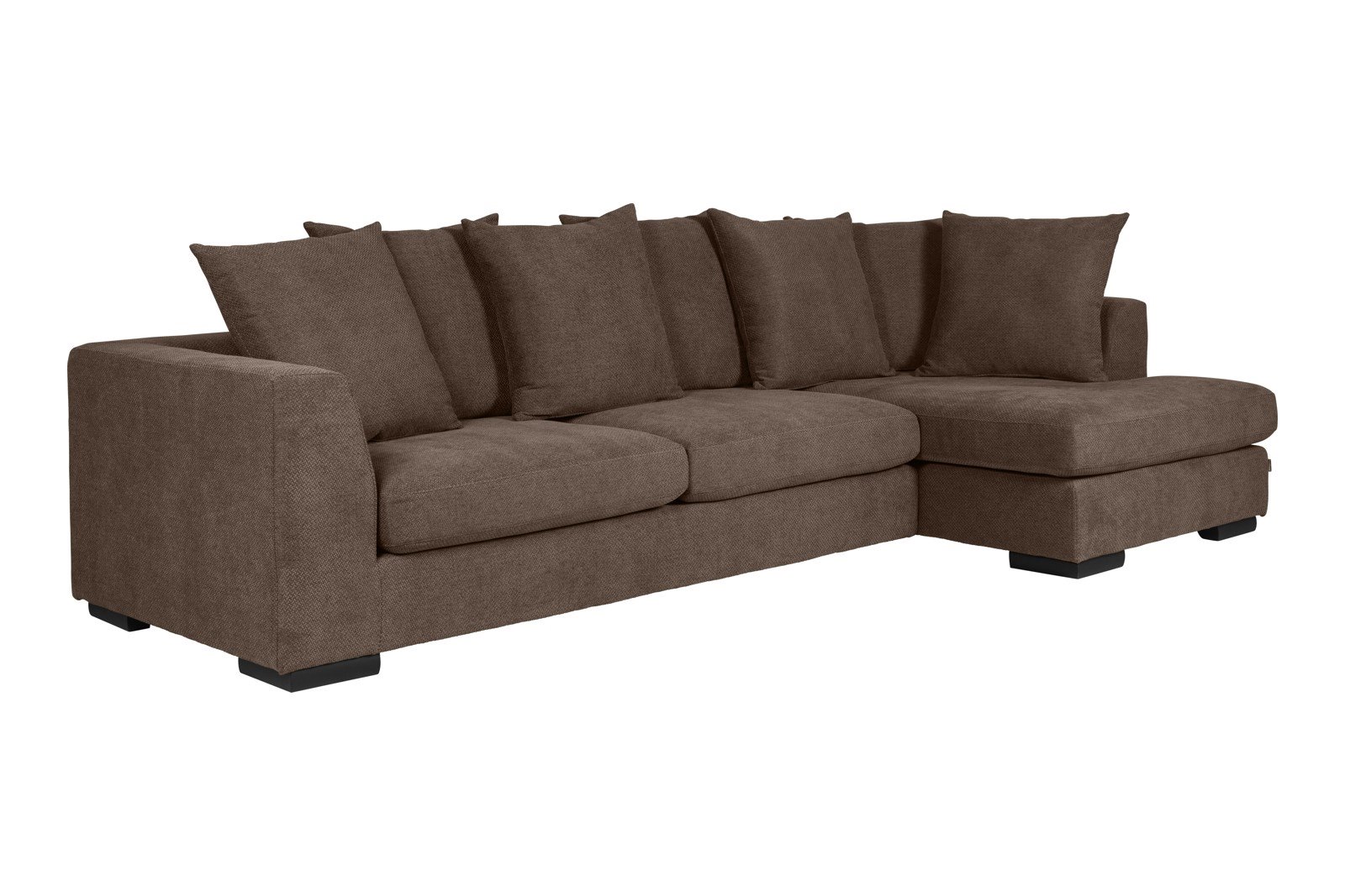 Paso Doble Day Sofa 2,5-seter og divan høyre, I tekstil Salento Mole, Valnøtt ben i tre, EU komfort. Promotion