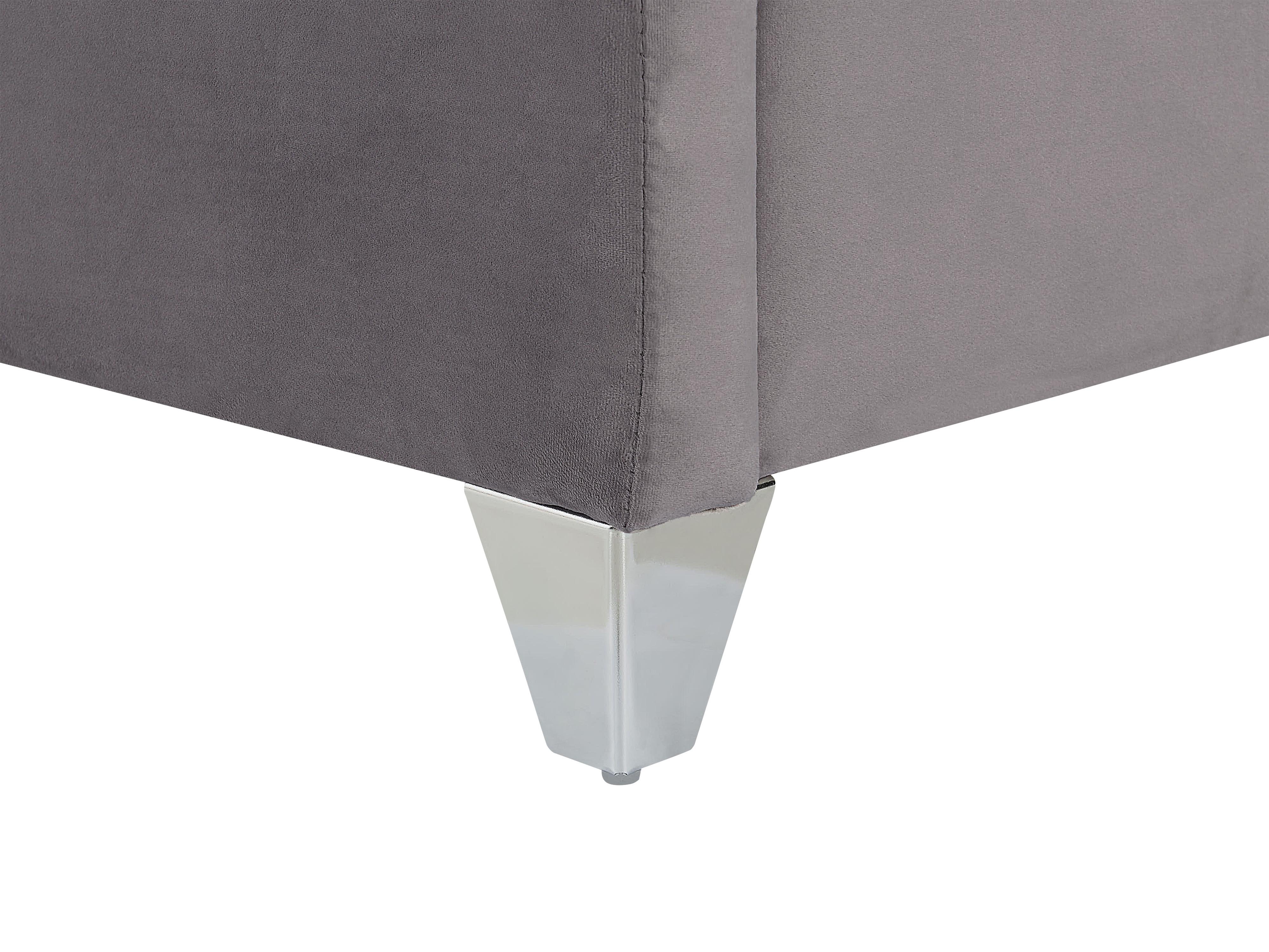 Bed Fluweel LUBBON 180 x 200 cm Grijs