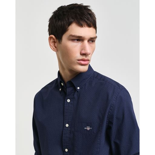 GANT Micro Print Skjorte, Evening Blue, 3XL