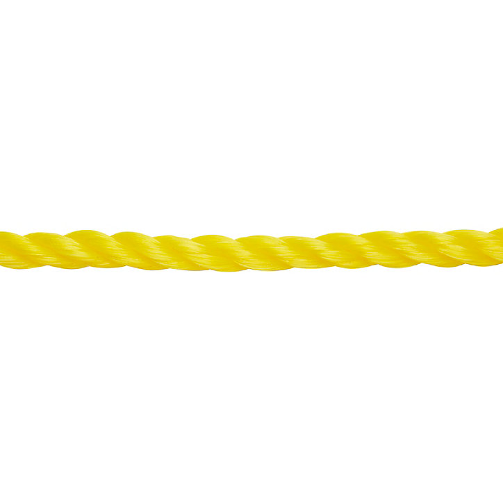 Corde torsadée en polypropylène jaune DIALL ø8 mm, 15 m