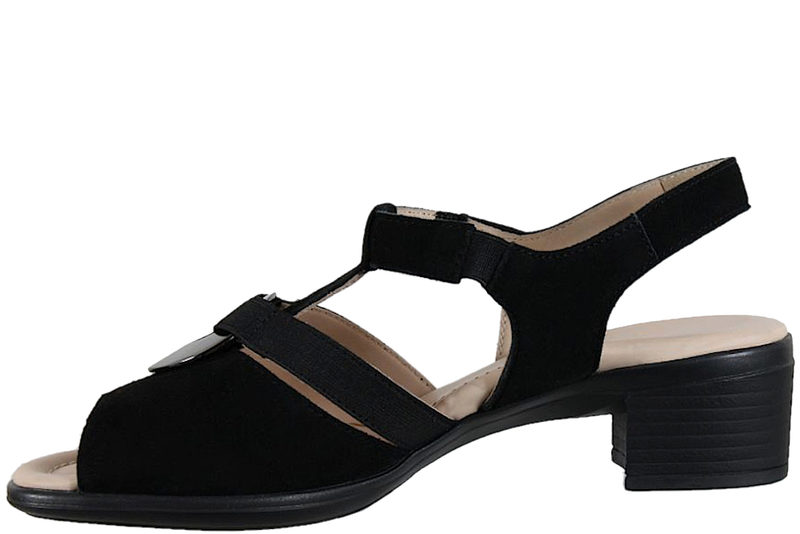 ARA SAMRCHEVRO SANDAL I SORT NUBUCK