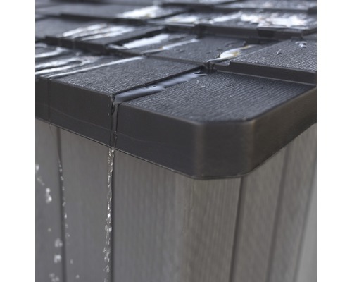 LIFETIME Merkur tuinhuis inclusief vloer, wandhaken en plank, 254 x 254 cm, grijs