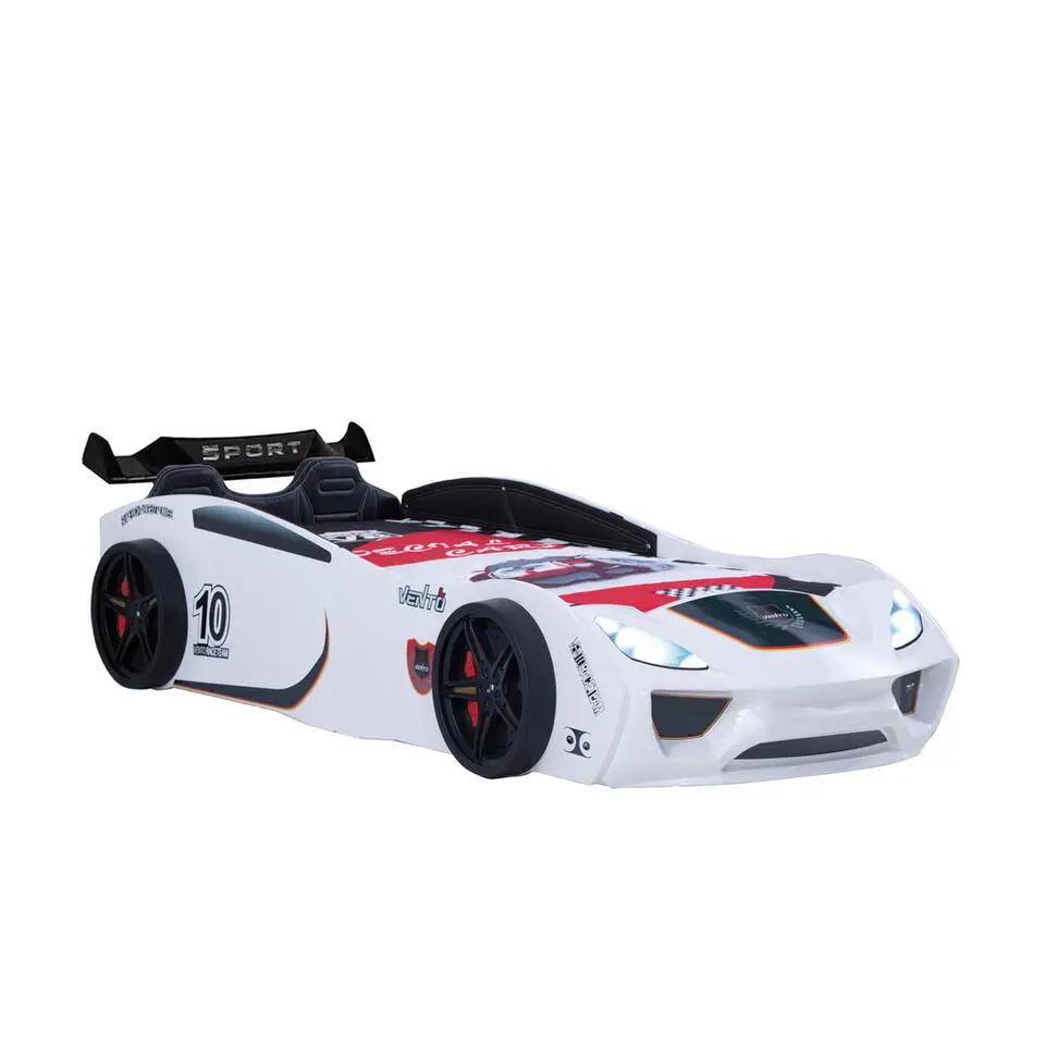 V2 Sport autobed racebed wit met licht en bekleding