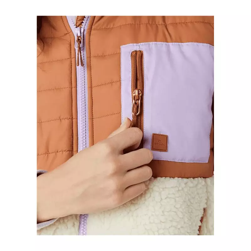 Sweat femme RIPCURL Anti-Series Anoeta Fleece Vest Light Brown