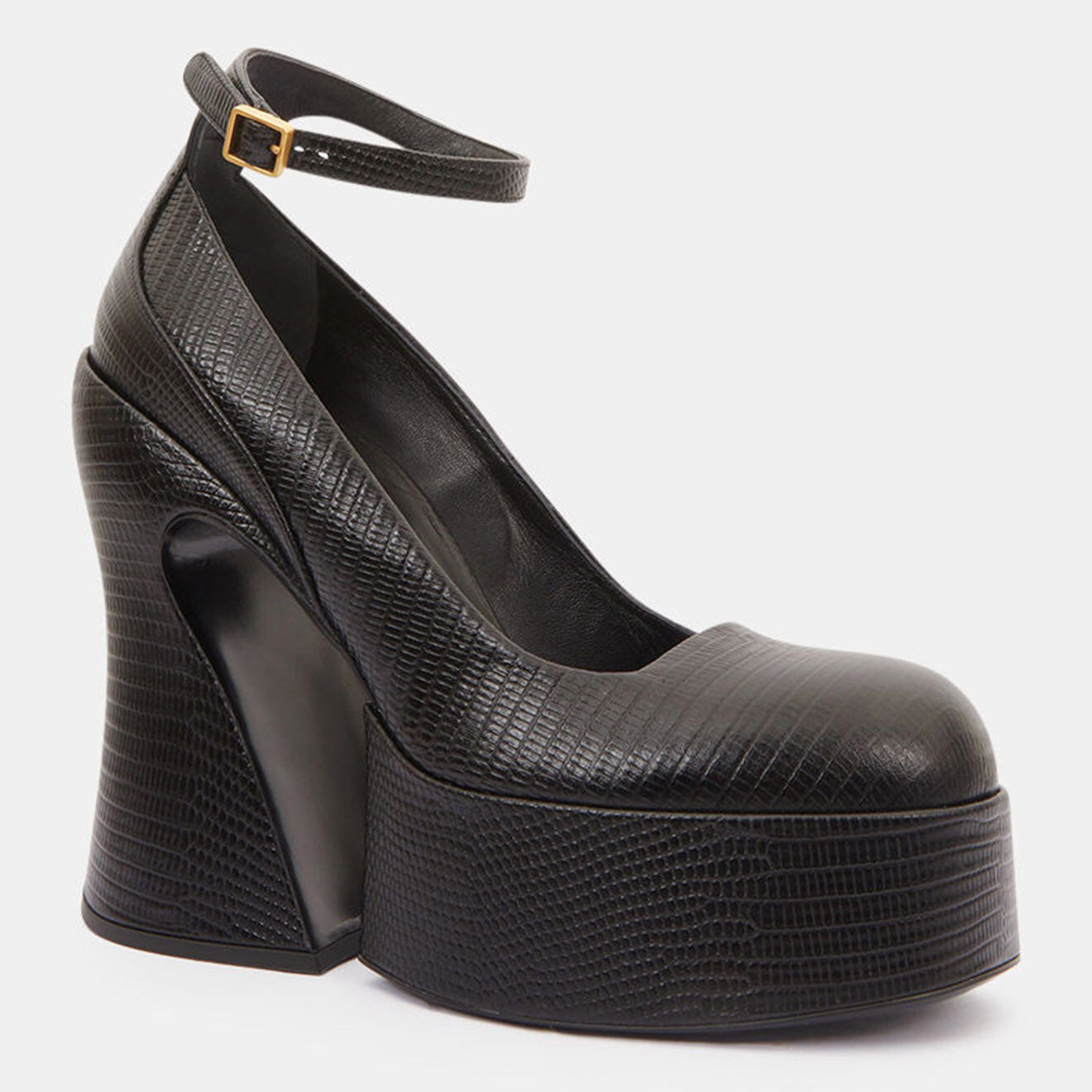 Rochas Escarpins en Cuir lézard Vicky noirs - Talon 13.5 cm