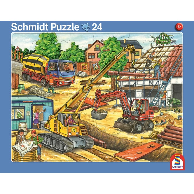 Rahmenpuzzle - Müllauto und Baustelle - 2er Set