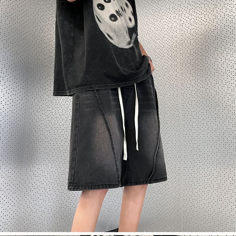 Antaeus - Mid Rise Washed Denim Shorts