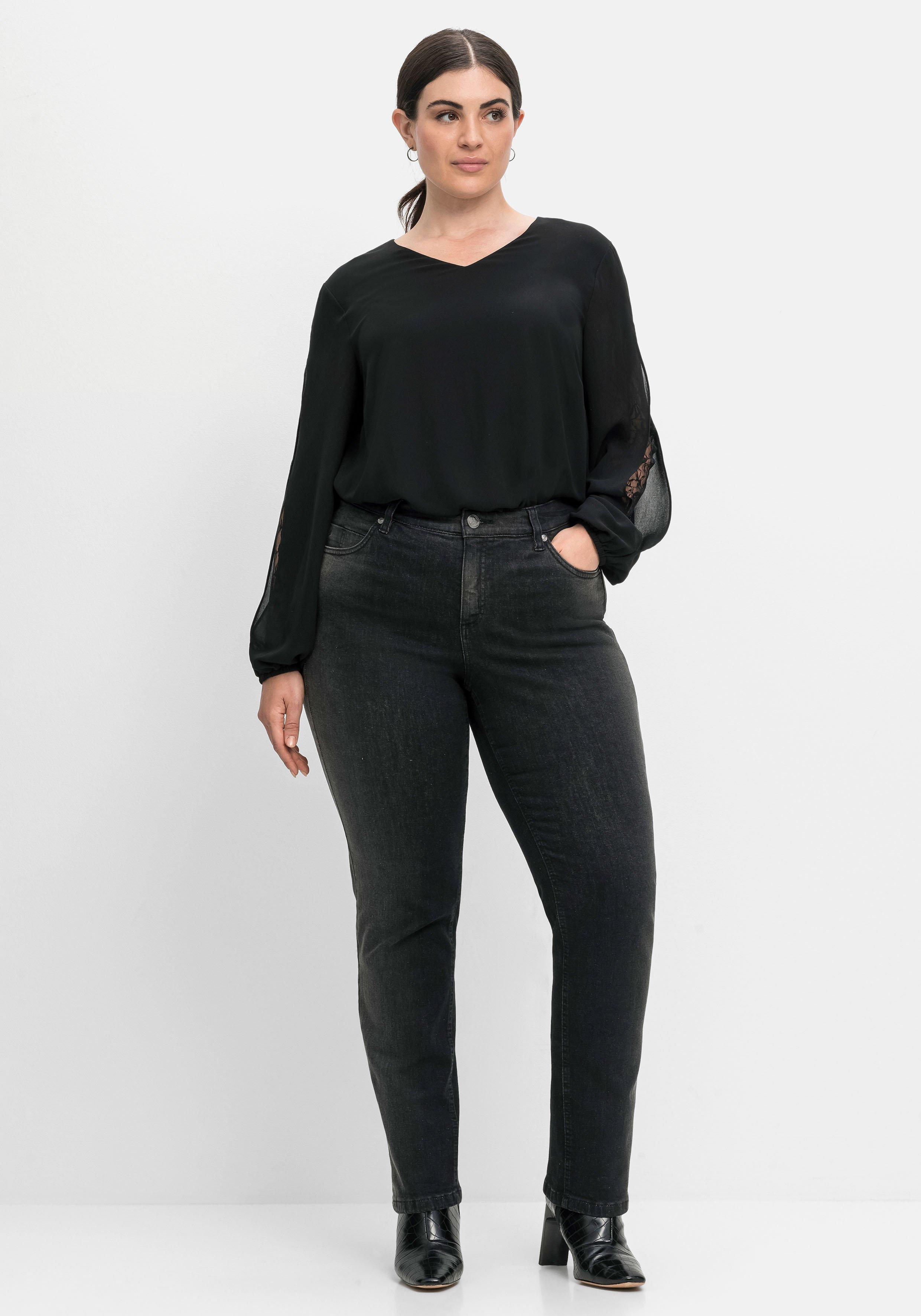 Gerade Jeans mit Wascheffekten