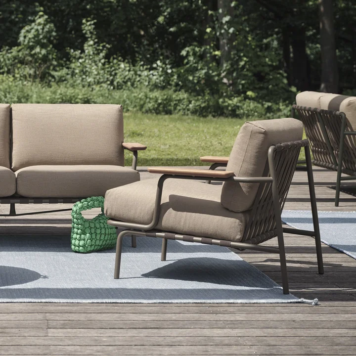 Muuto - Settle Outdoor Lounge Chair, grau / grau (Stoff Laze 1)