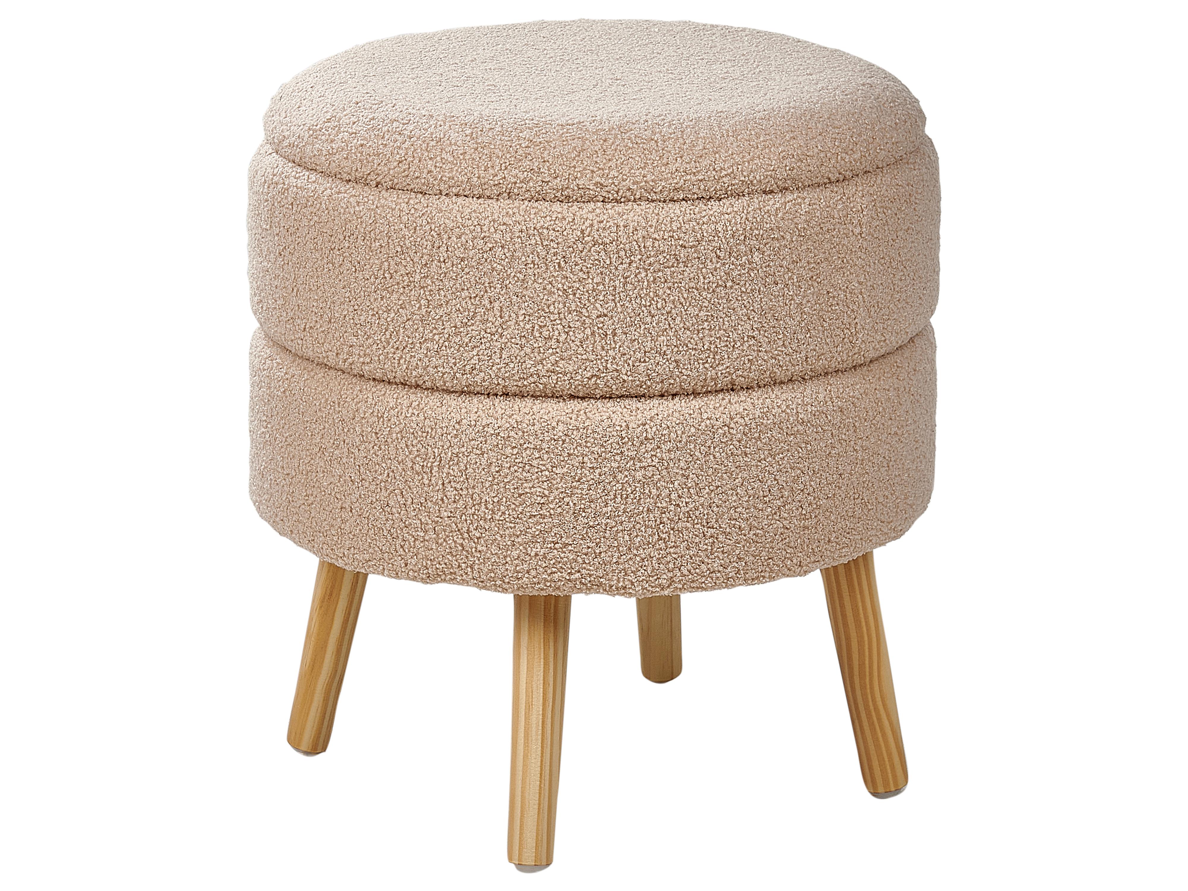 Hocker met opbergruimte OKATON Bouclé Beige