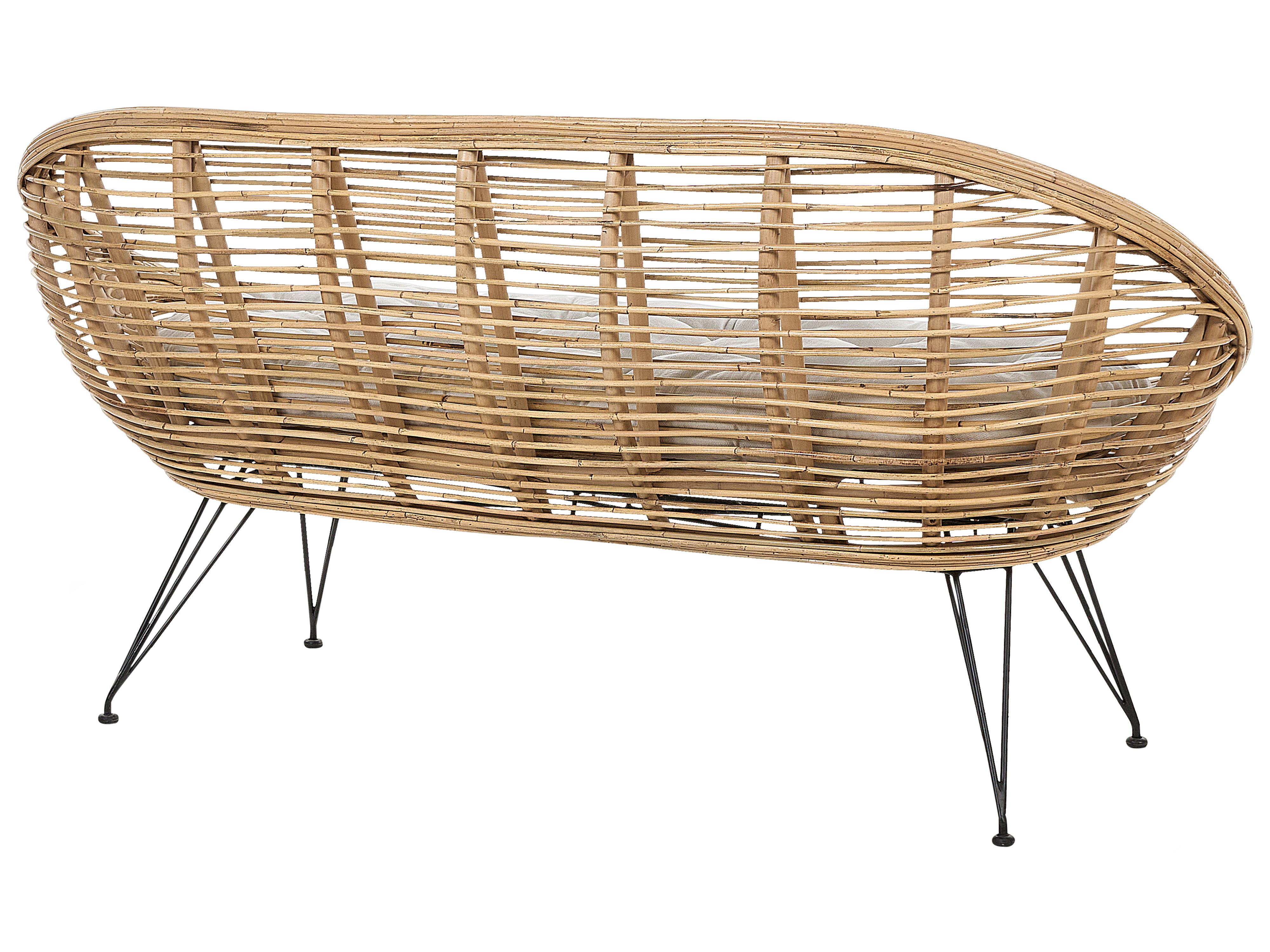 Loungeset met tafel 3-zits MARATEA/CESENATICO Rotan Natuurlijk