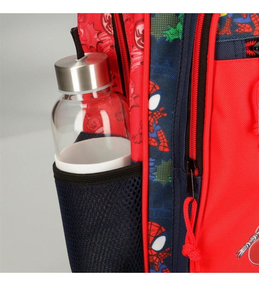 Mochila Joumma Bags Go Spidey vermelha - 23x25x10cm -