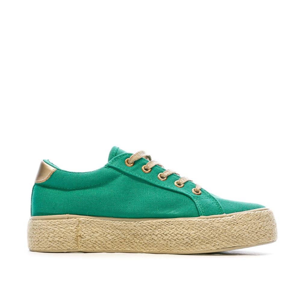 Cache Cache Baskets en Toile Vertes Femme Vert Cache Cache Choescapa