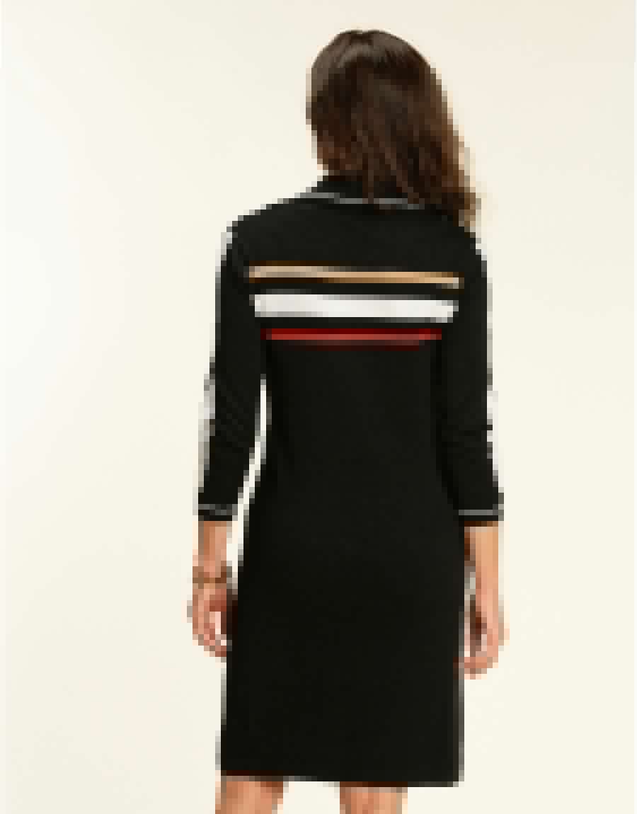 Robe pull noire col polo