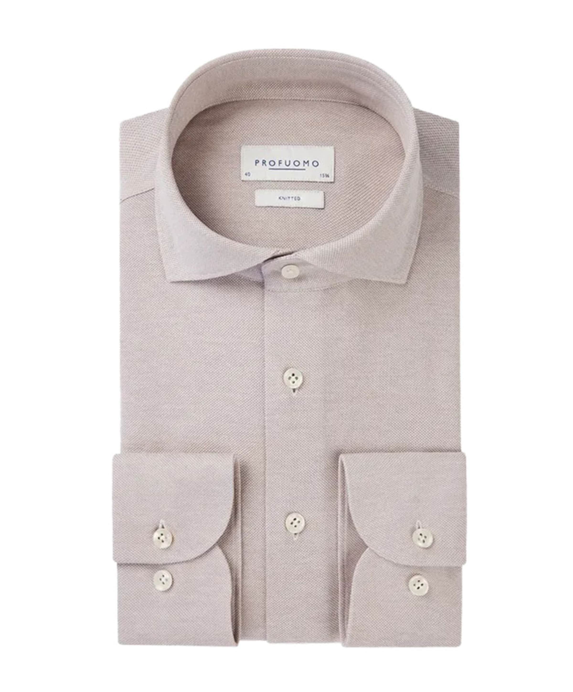 Profuomo Heren overhemd lange mouw beige