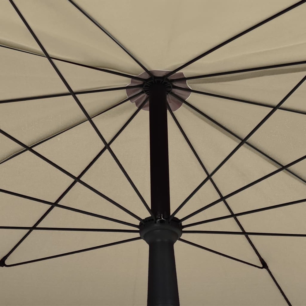 Parasol de jardin avec mât 200 x 130 cm taupe