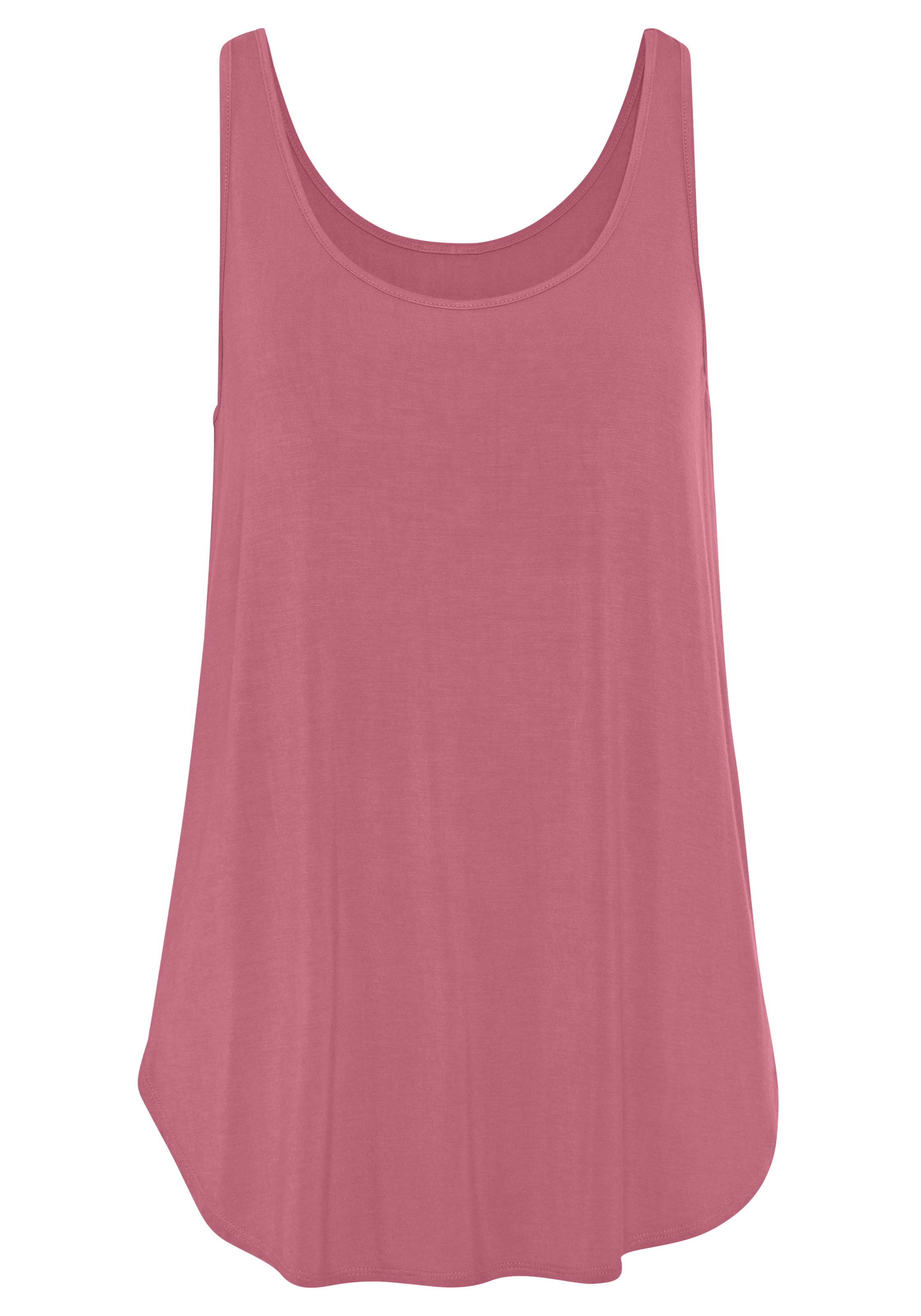 LASCANA Longtop »mit gerundetem Saum«, aus weichem Viskose-Stretch