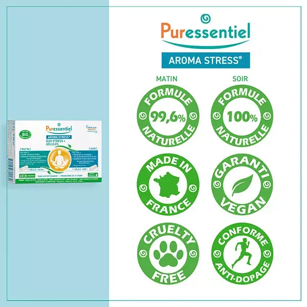 Puressentiel Aroma Stress Duo Stress+ 30 cápsulas