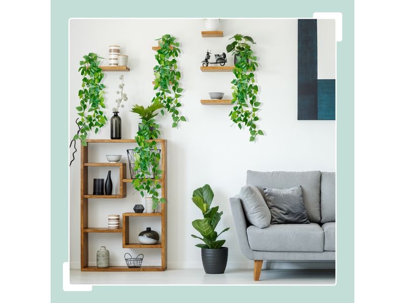 relaxdays Kunstpflanze Efeu 100 cm, 4 Stück Künstliche Efeutute