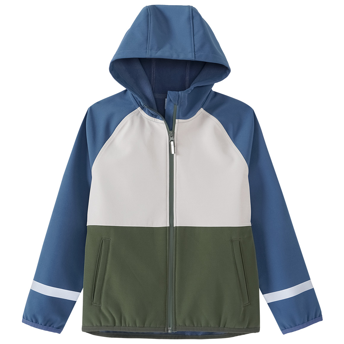 Yigga Jungen Softshelljacke im Colourblocking-Look blau / beige / oliv