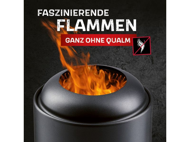 Landmann Feuerkorb raucharm – Ø 18 cm – Schwarz Raucharmes Feuer durch clevere Luftzirkulation