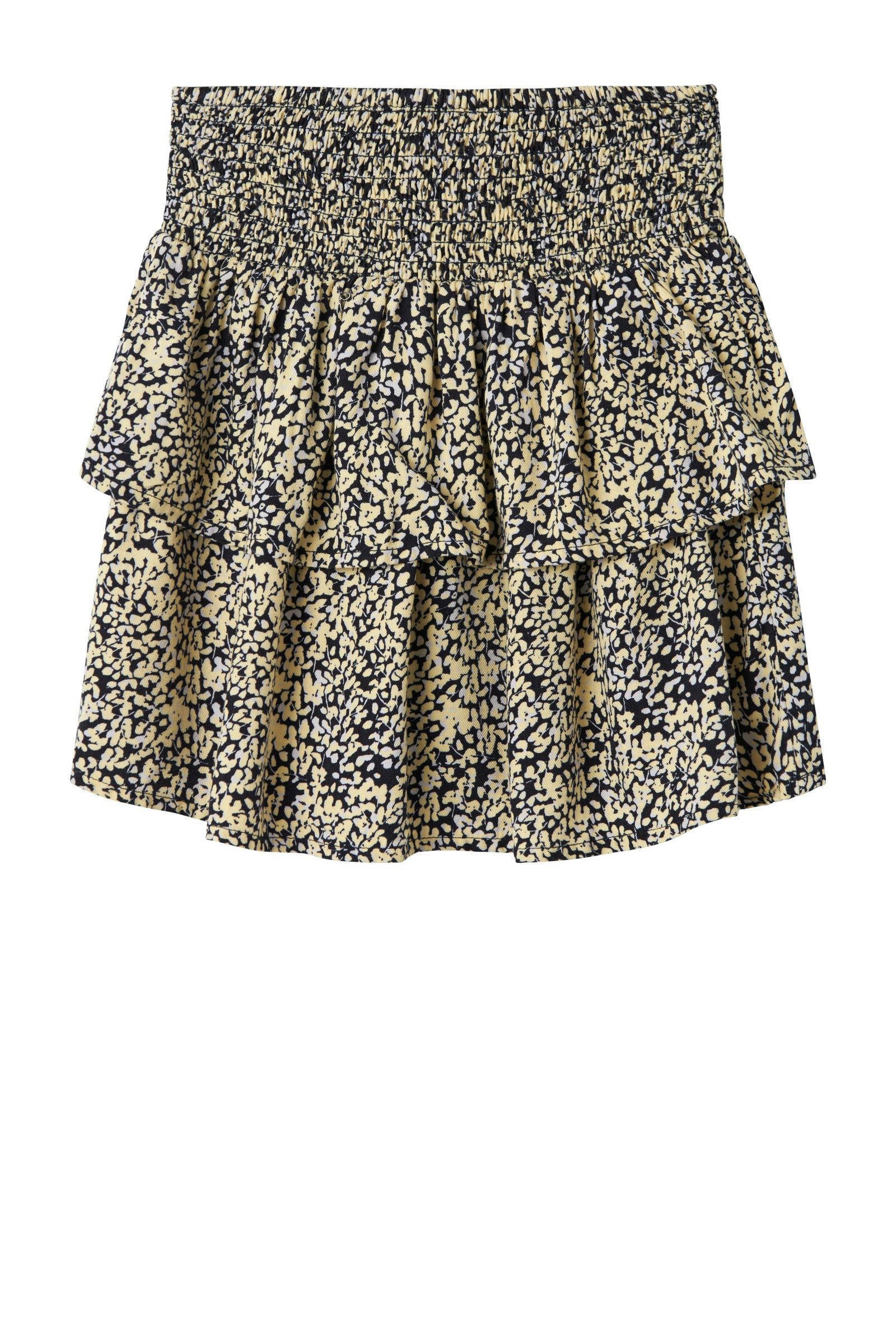 NAME IT midi rok strokenrok geel