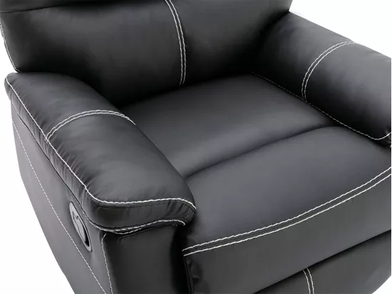 Fauteuil relax en simili noir CANBY