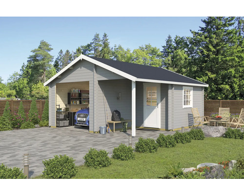Enkele garage Outdoor Life Nevis zonder deur 500 x 550 cm lichtgrijs