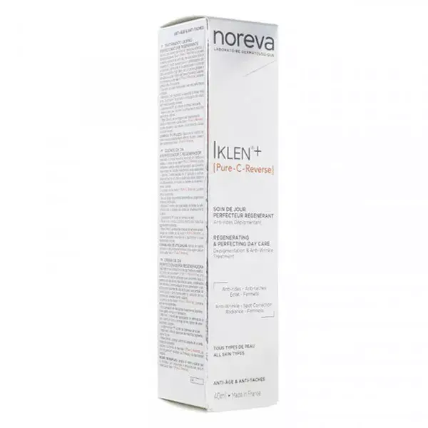Creme de dia regenerador e aperfeiçoador Noreva Iklen+ Pure-C-Reverse, antienvelhecimento e antimanchas escuras, 40ml