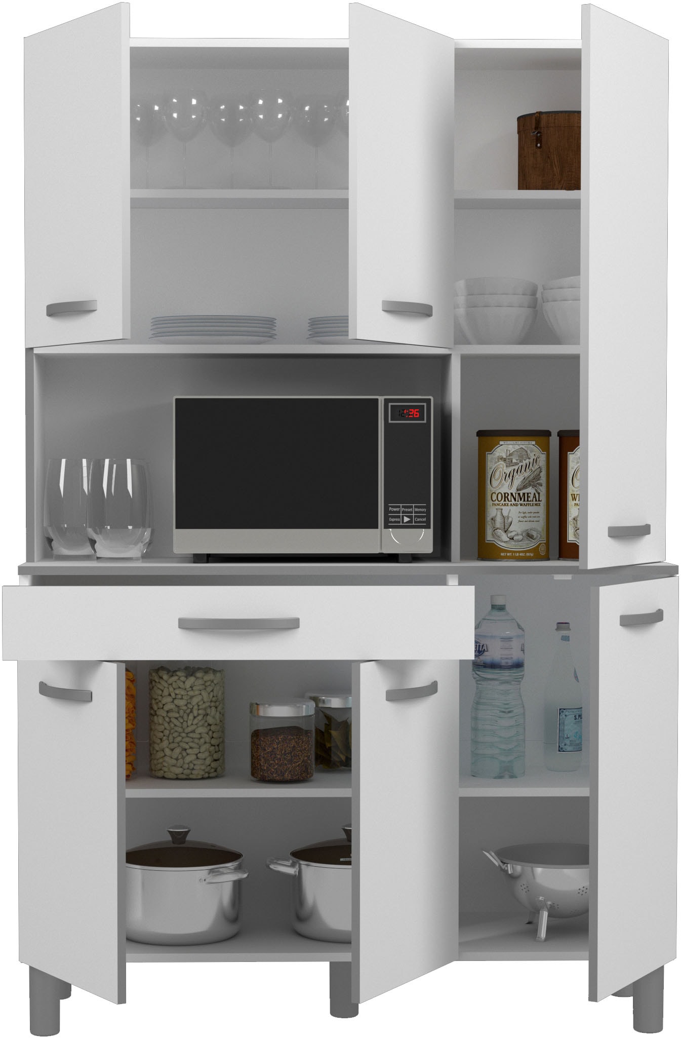 Parisot Buffet »Season 22, Made in Europe, viel Stauraum« B/H/T ca. 120x185x40, 1 Stk. tlg. 6 Türen, Regale, Arbeitsfläche, Schublade, ohne Elektrogeräte