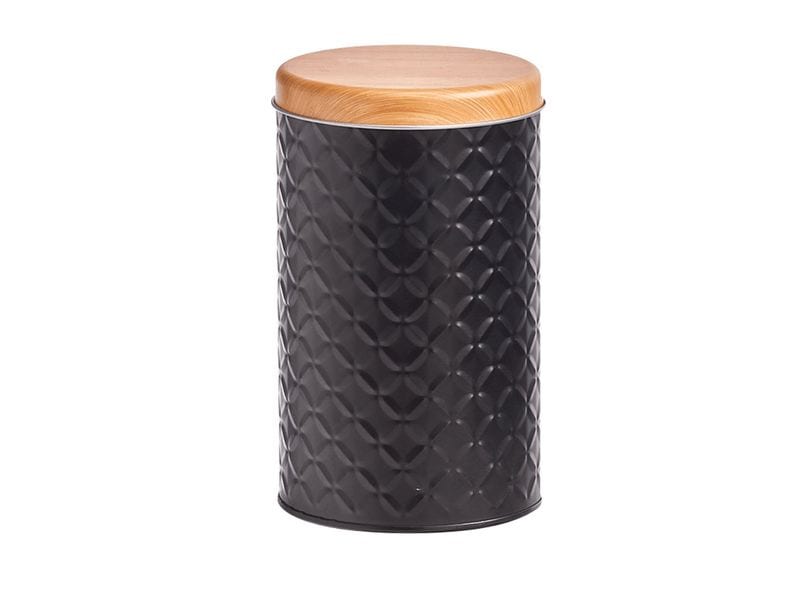 Zeller Present Vorratsdose Scandi 1.37 l, Schwarz Metall Vorratsdose