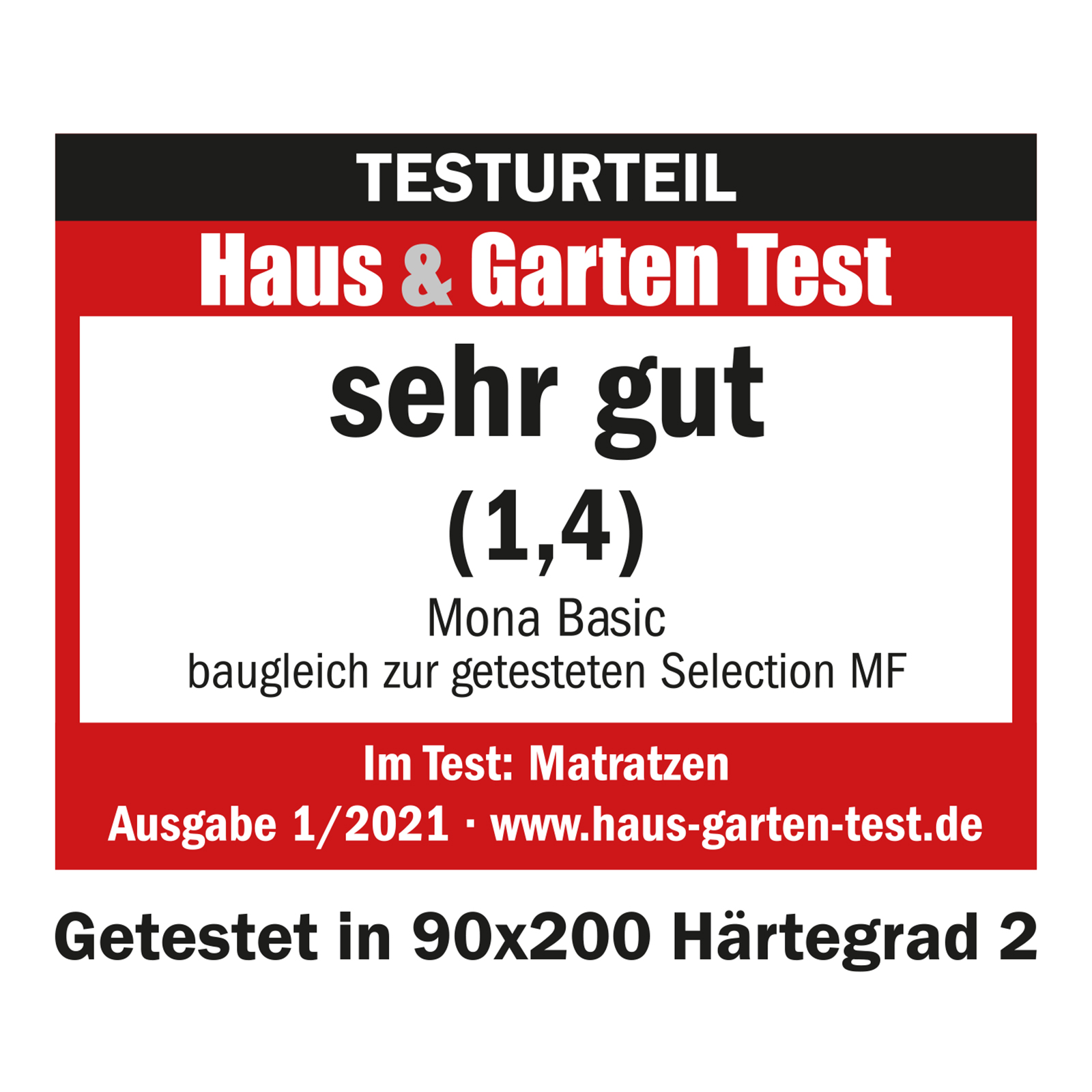 Komfortschaummatratze MONA BASIC - H2 - 90x200 cm