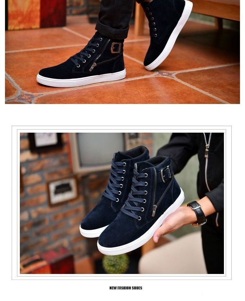 Tanzanite - Hoge sneakers met gespdetail