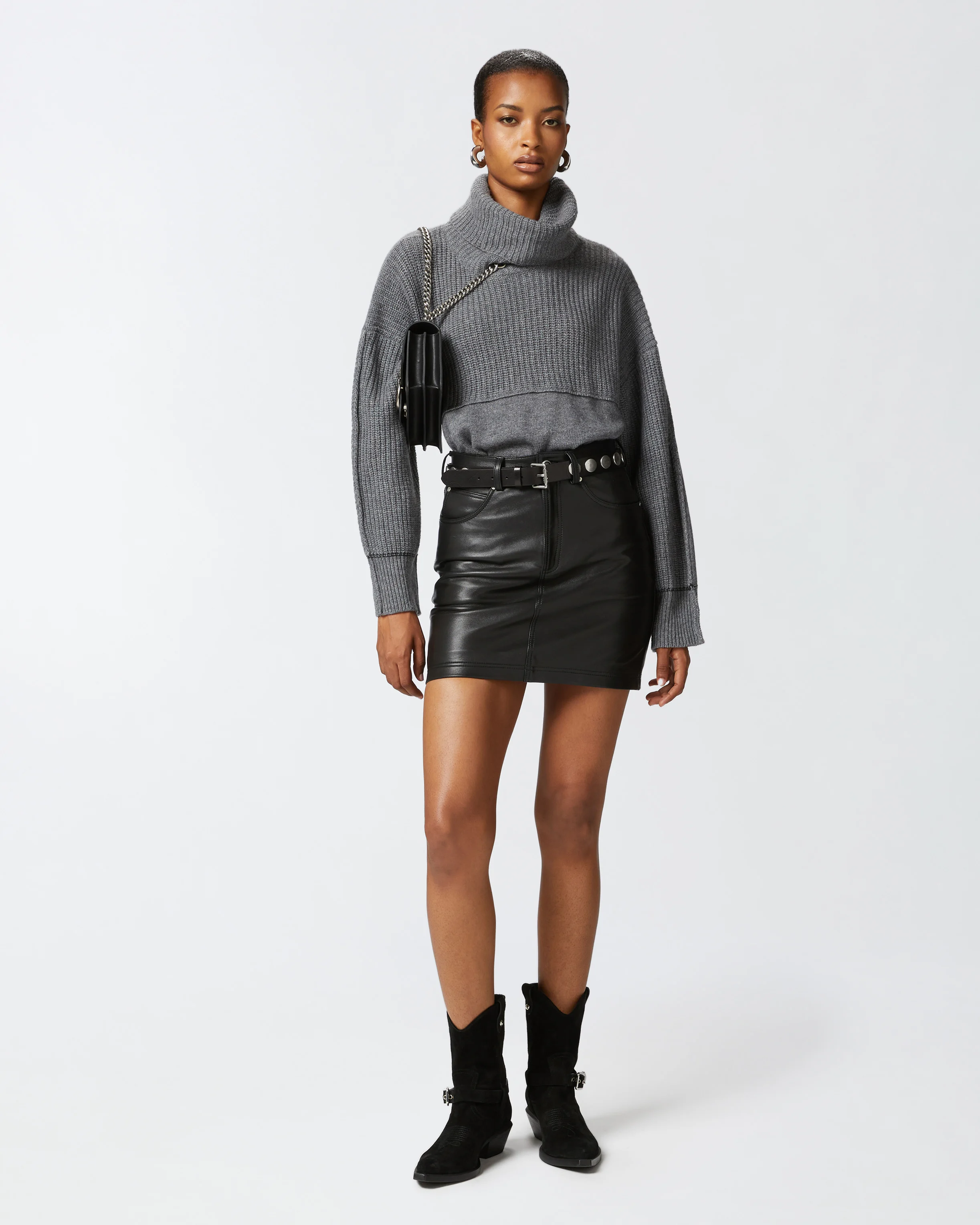 Pull à col roulé fin | Gris