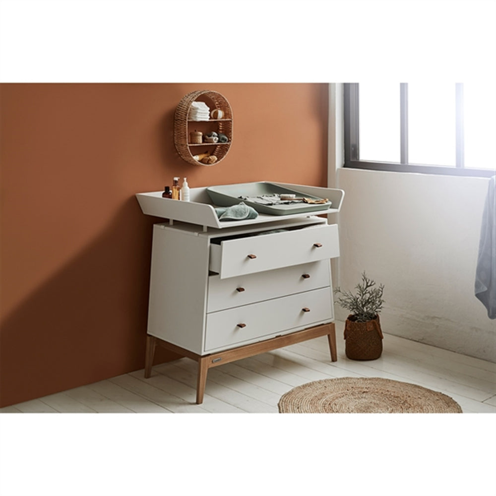 Luna™ Kommode Hvid/Eg - Leander → Luksusbaby.dk