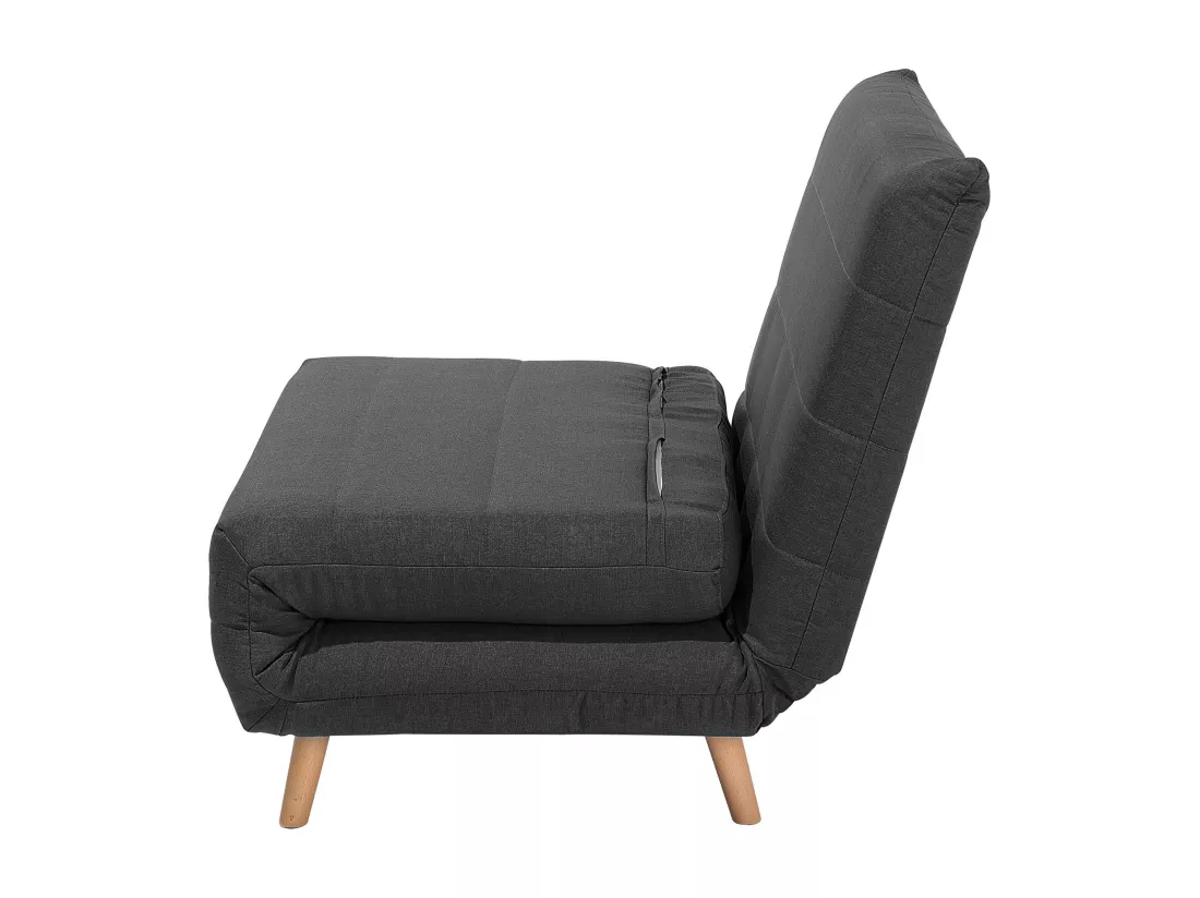 Banquette convertible 1 place en tissu gris foncé SETTEN
