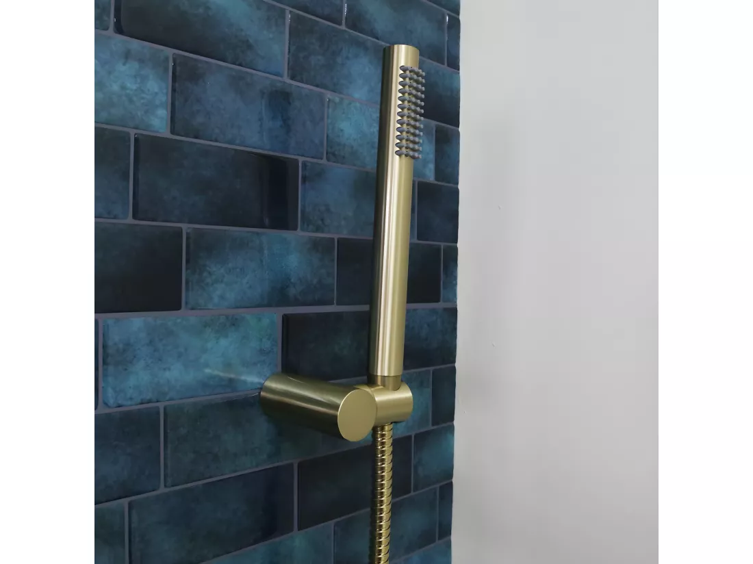 Luisa combiné support de douche or brossé 3 pièces - Essebagno