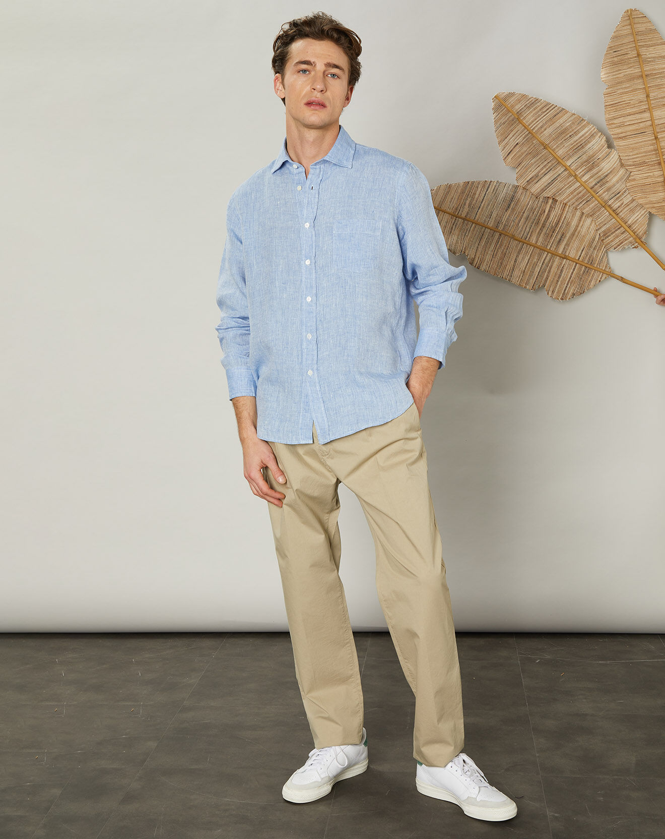 Hartford Chemise regular 100% Lin Paul chambray