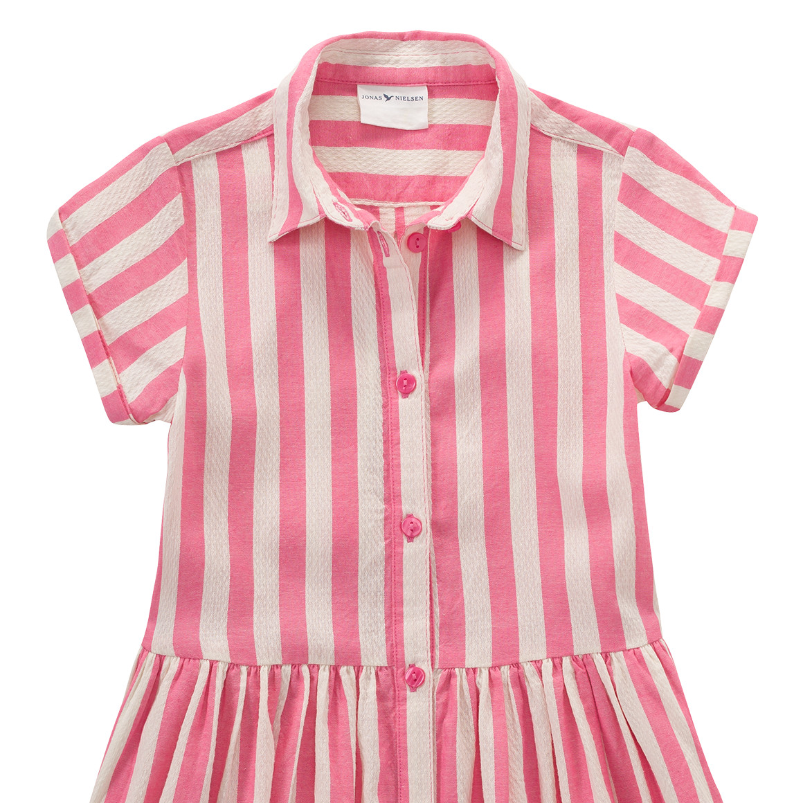 Jonas Nielsen Mädchen Blusenkleid mit Streifen pink / weiss