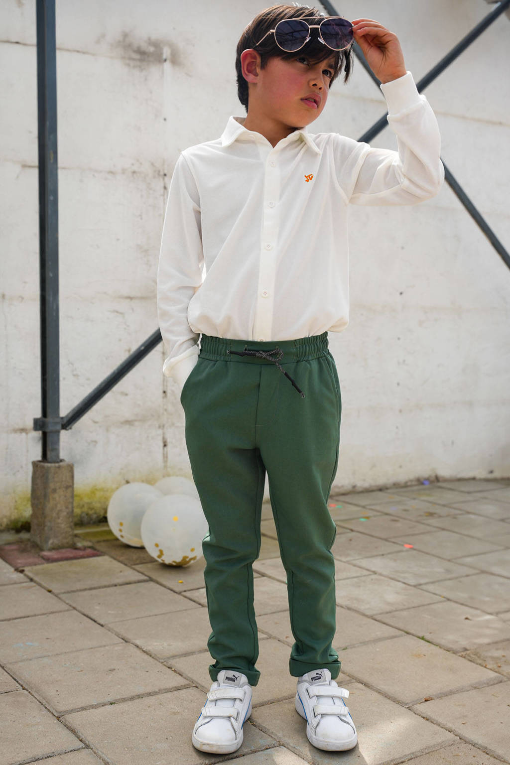 TYGO & vito regular casual broek groen