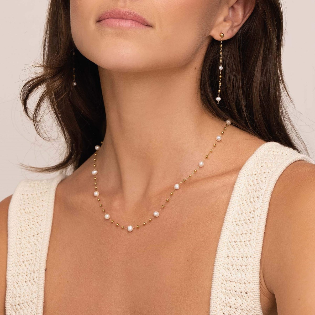 Collier Rosaire perles nacre naturelle