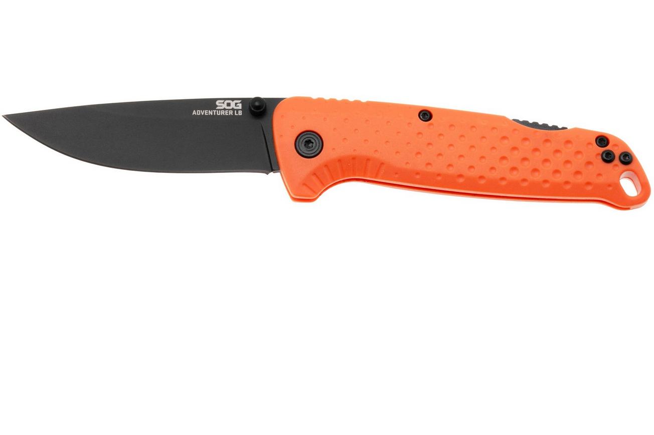 SOG Adventurer LB 13-11-02-43, Titanium Nitride 5CR15MOV,  Blaze Orange GRN zakmes