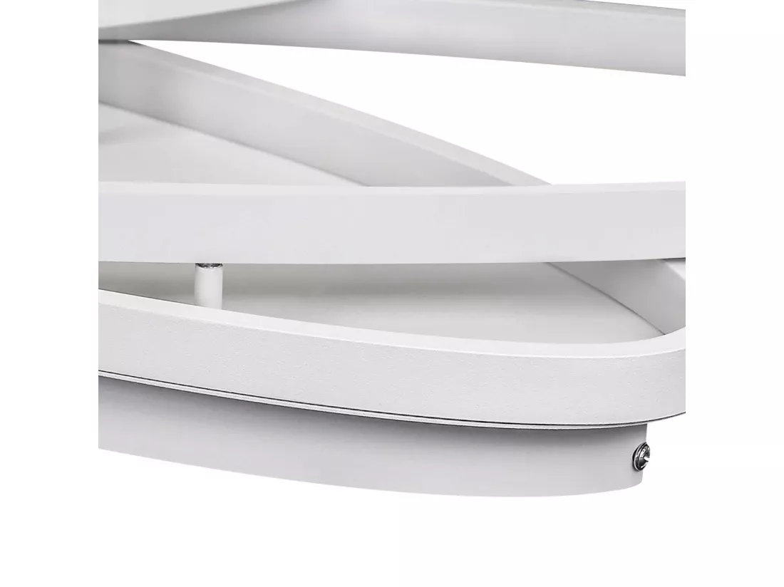 NETTLIFE Plafonnier LED Salon - 76 W Lampe de Salon 2 Anneaux Dimmable avec Télécommande Lampe Design Moderne Chambre Cuisine Lampe Blanc