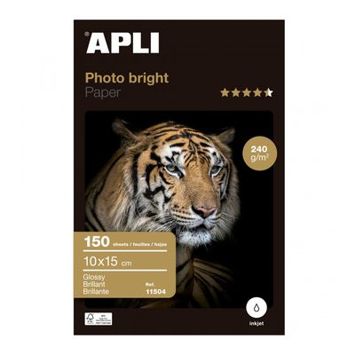 Apli Paper - Papier photo brillant - 10 x 15 cm - 240 g/m² - 150 feuilles