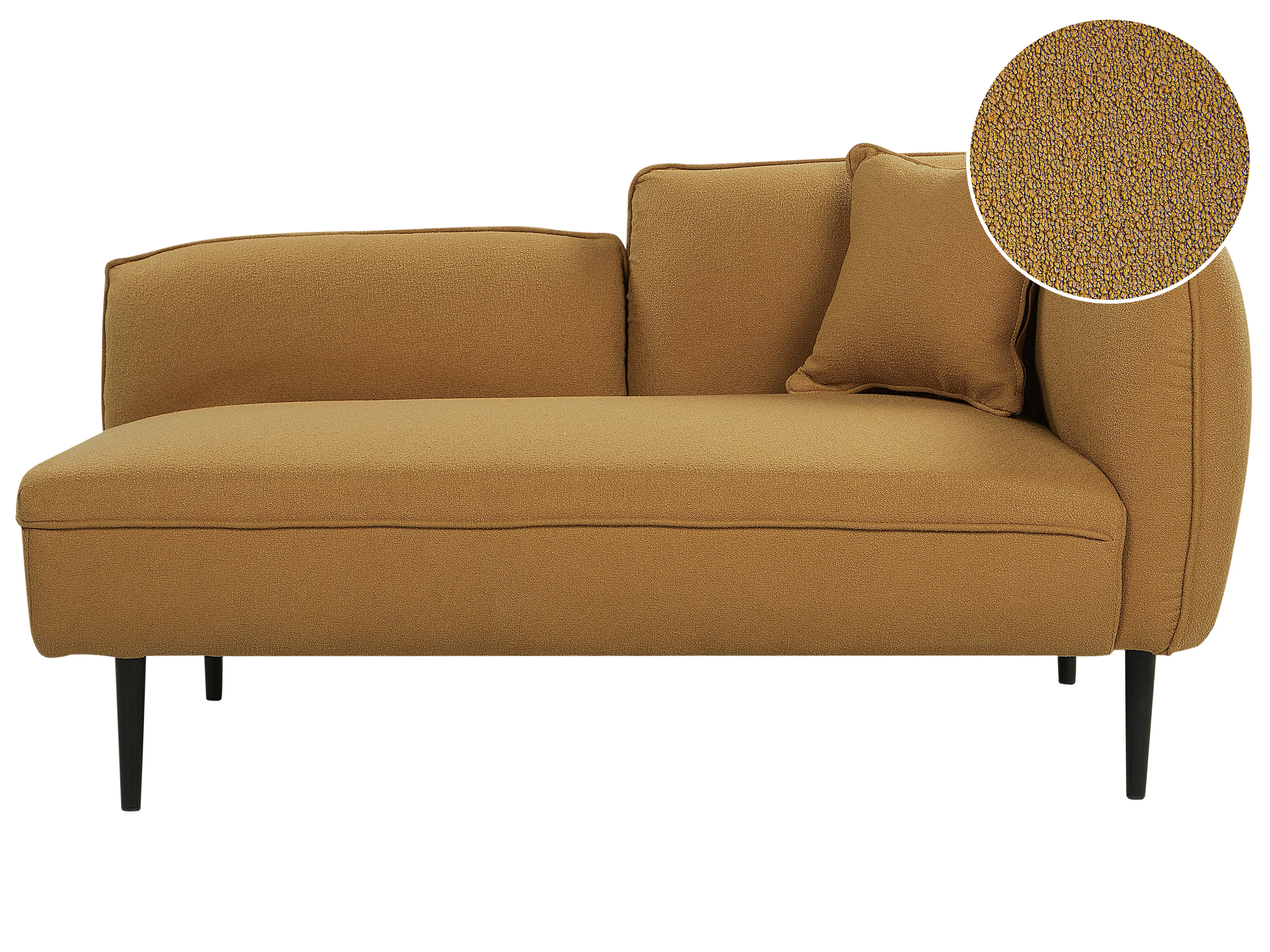 Rechtszijdige chaise longue CHEVANNES Bouclé Mosterdgeel
