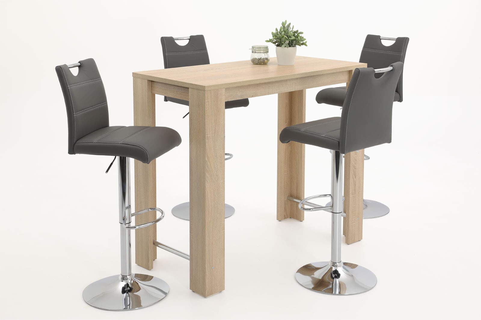 Barhocker MIRANDA L 2er Set dunkelgrau