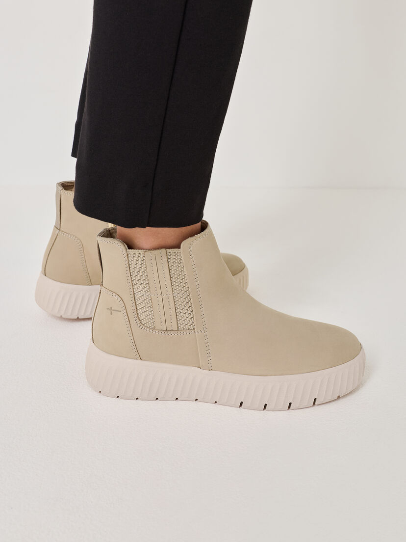 Leren Chelseaboot - beige