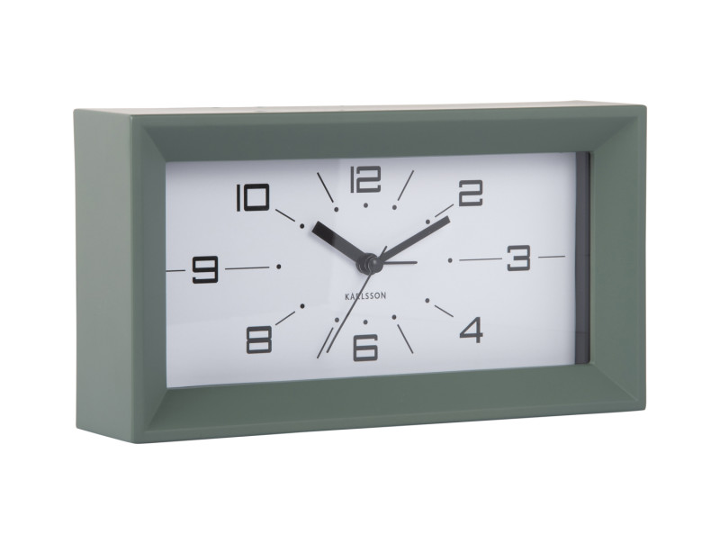 Alarm Clock Lujo Rectangle KA6066RD Ochre red & jungle green